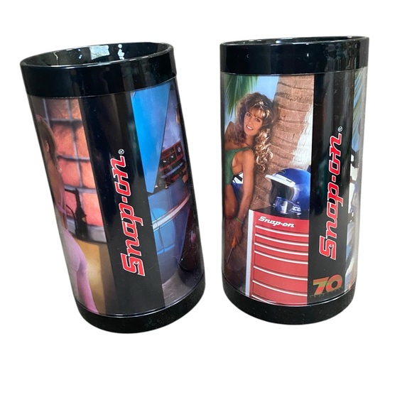 Lot of two vintage 80s 90s Snap-On Tool Mugs featuring toolmate girls Pin-up - Picture 4 of 8